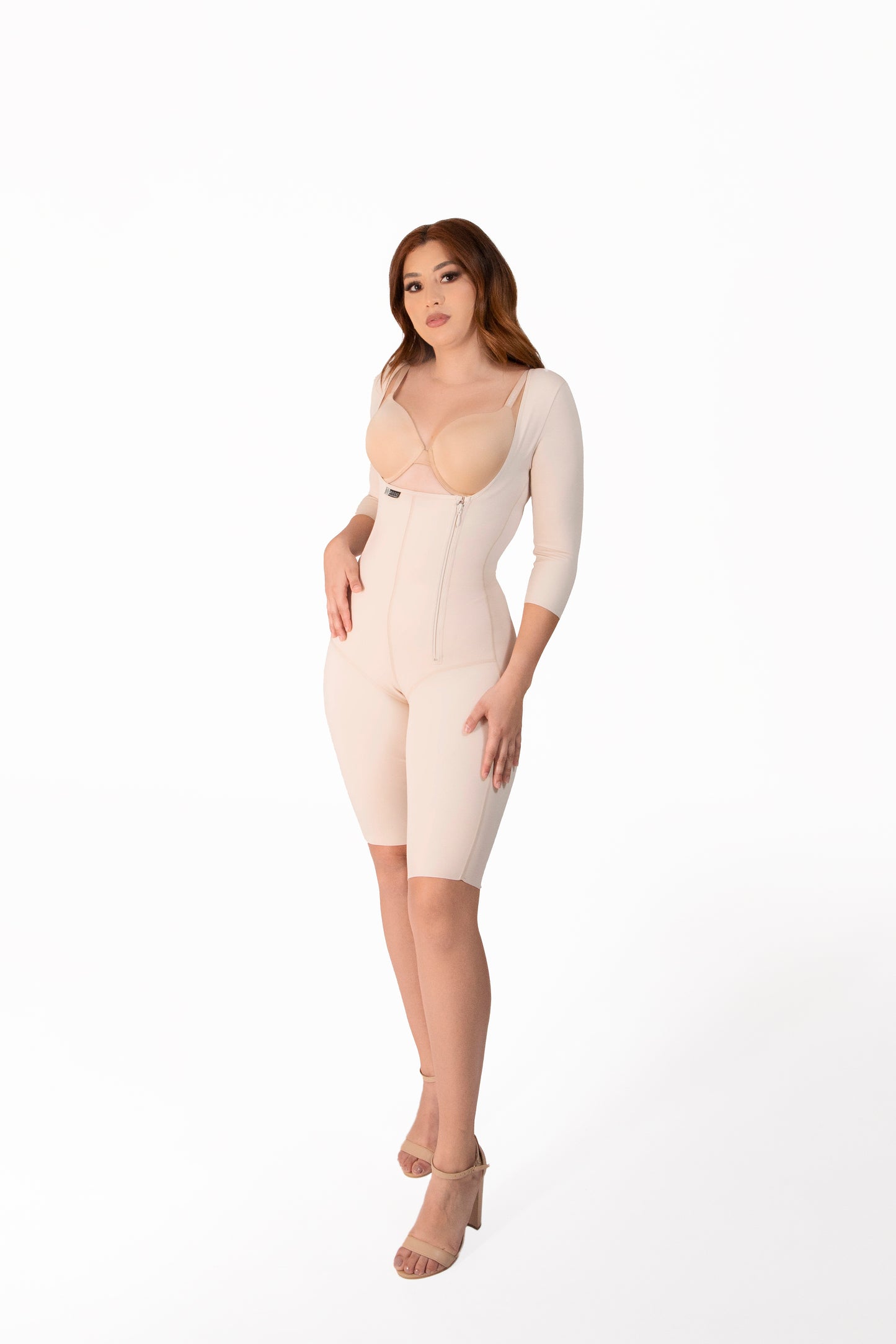 Faja Postquirúrgica Con Mangas Beige